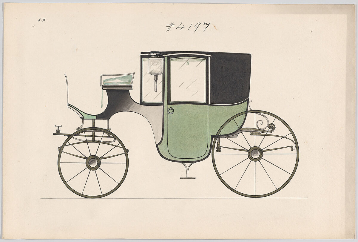 Design for Coupé, no. 4197, Brewster &amp; Co. (American, New York), Watercolor and ink