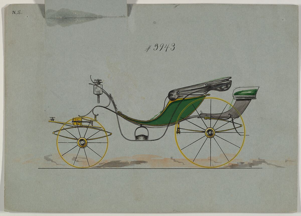 Victoria #3943, Brewster &amp; Co. (American, New York), Pen and black ink, watercolor and gouache with gum arabic