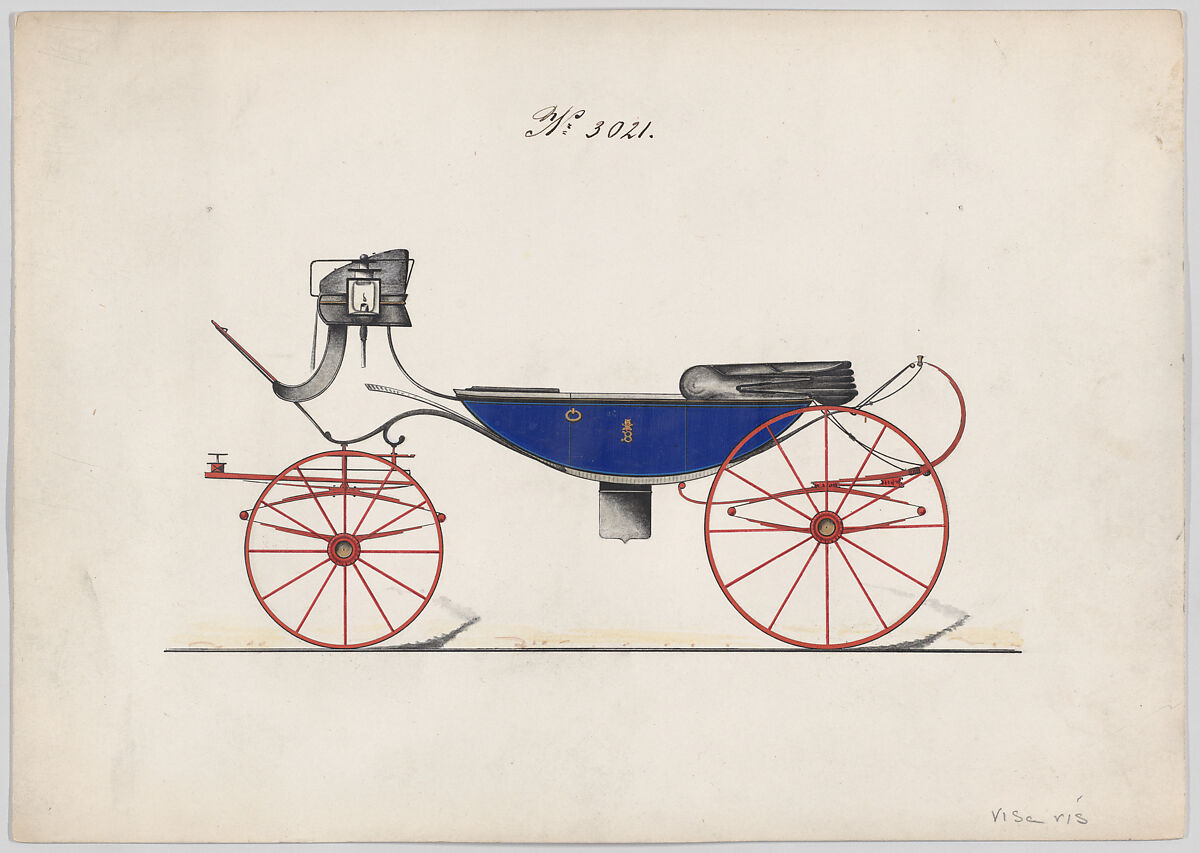 Vis-à-vis #3021, Brewster &amp; Co. (American, New York), Pen and black ink, watercolor and gouache