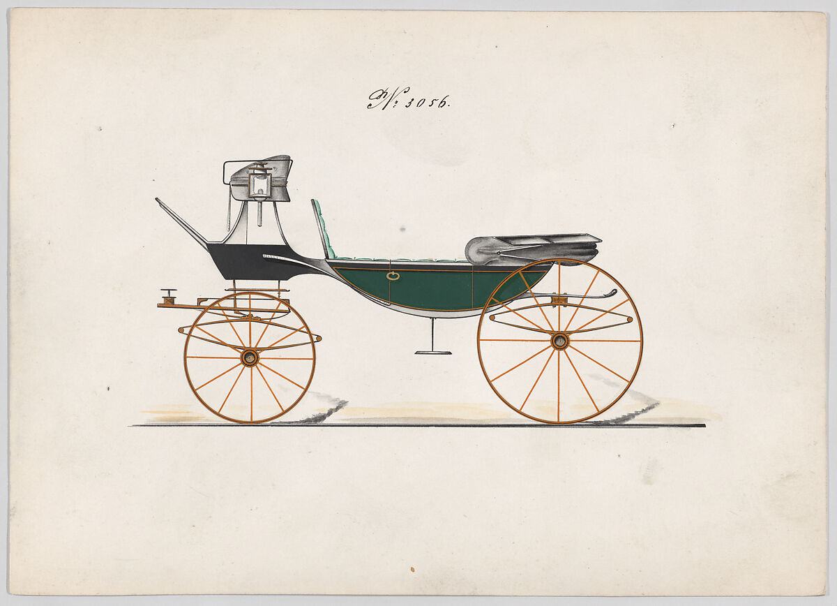 Vis-à-vis #3056, Brewster &amp; Co. (American, New York), Pen and black ink, watercolor and gouache with gum arabic 