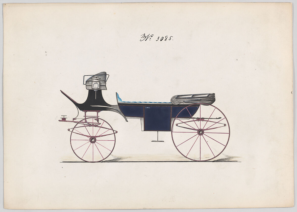 Vis-à-vis/Brett #3085, Brewster &amp; Co. (American, New York), Watercolor and ink 