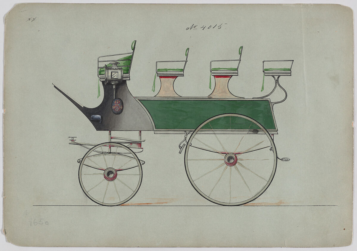 Roof Seat Break #4015, Brewster &amp; Co. (American, New York), Graphite, pen and black ink, watercolor and gouache with gum arabic 