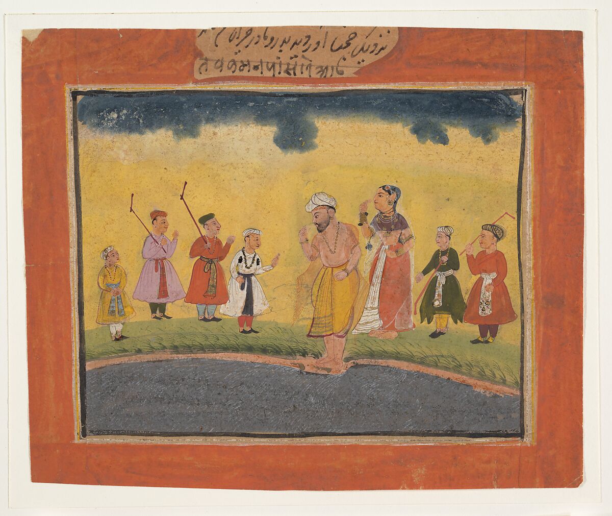 Krishna's Parents Search for Him, Ink and opaque watercolor on paper, India 