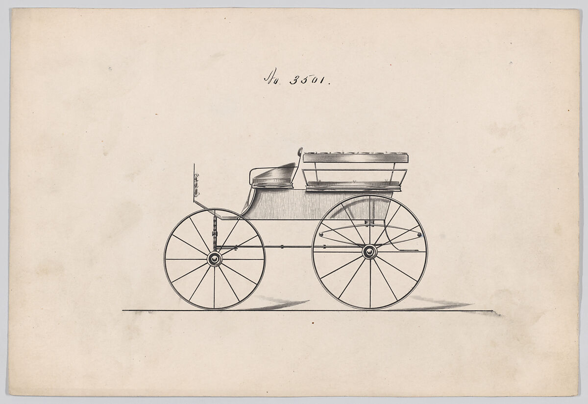 Design for Omnibus or Wagonette, no. 3501, Brewster &amp; Co. (American, New York), Pen and black ink 