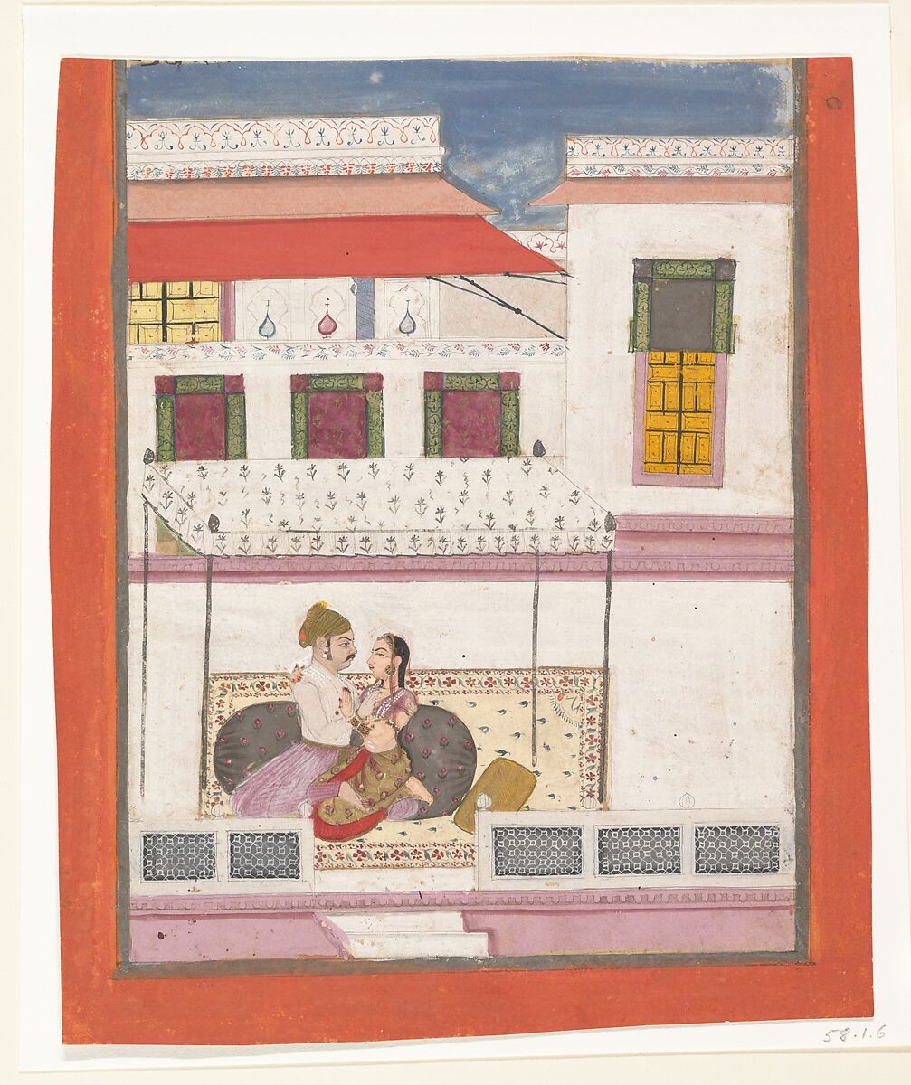 Raga Desakar, Ink, opaque watercolor, and gilt on paper, India (Rajasthan, Amber) 