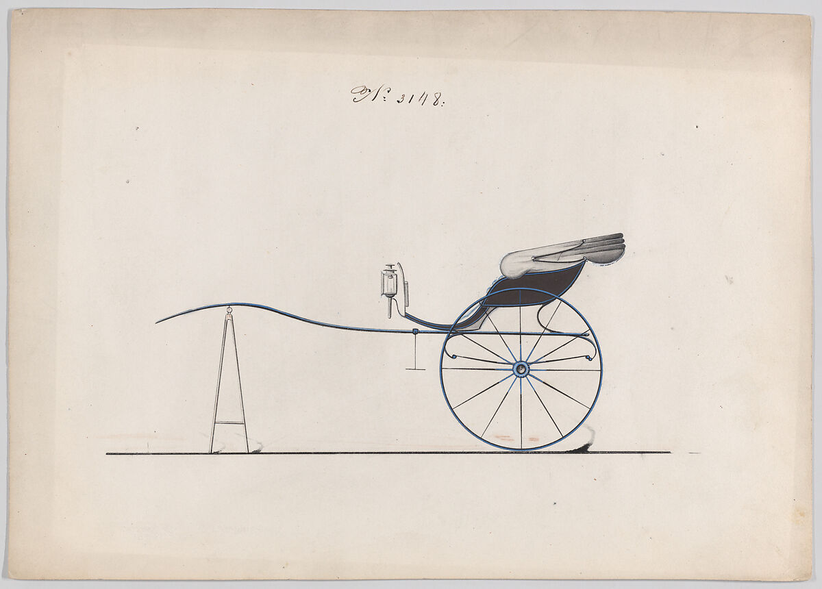 Gig # 3148, Brewster &amp; Co. (American, New York), Pen and black ink, watercolor and gouache with gum arabic 