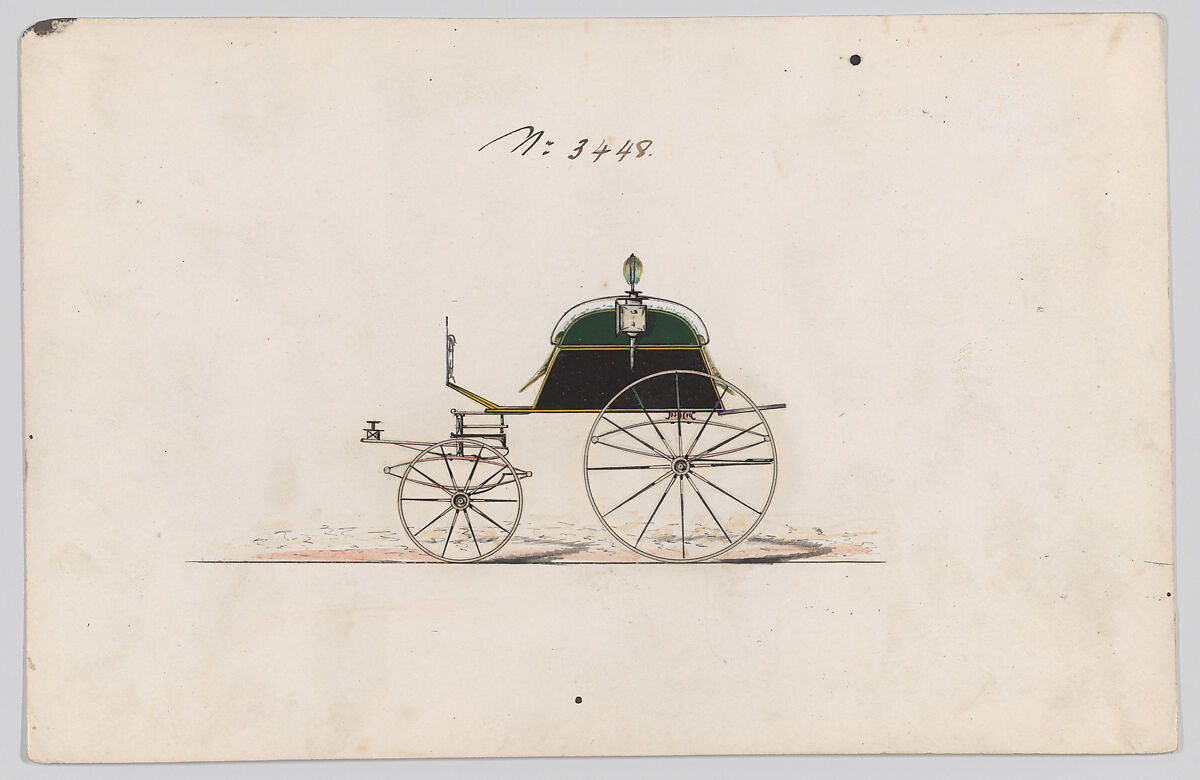 Crescent Cart #3448, Brewster &amp; Co. (American, New York), Watercolor and ink and gum arabic 