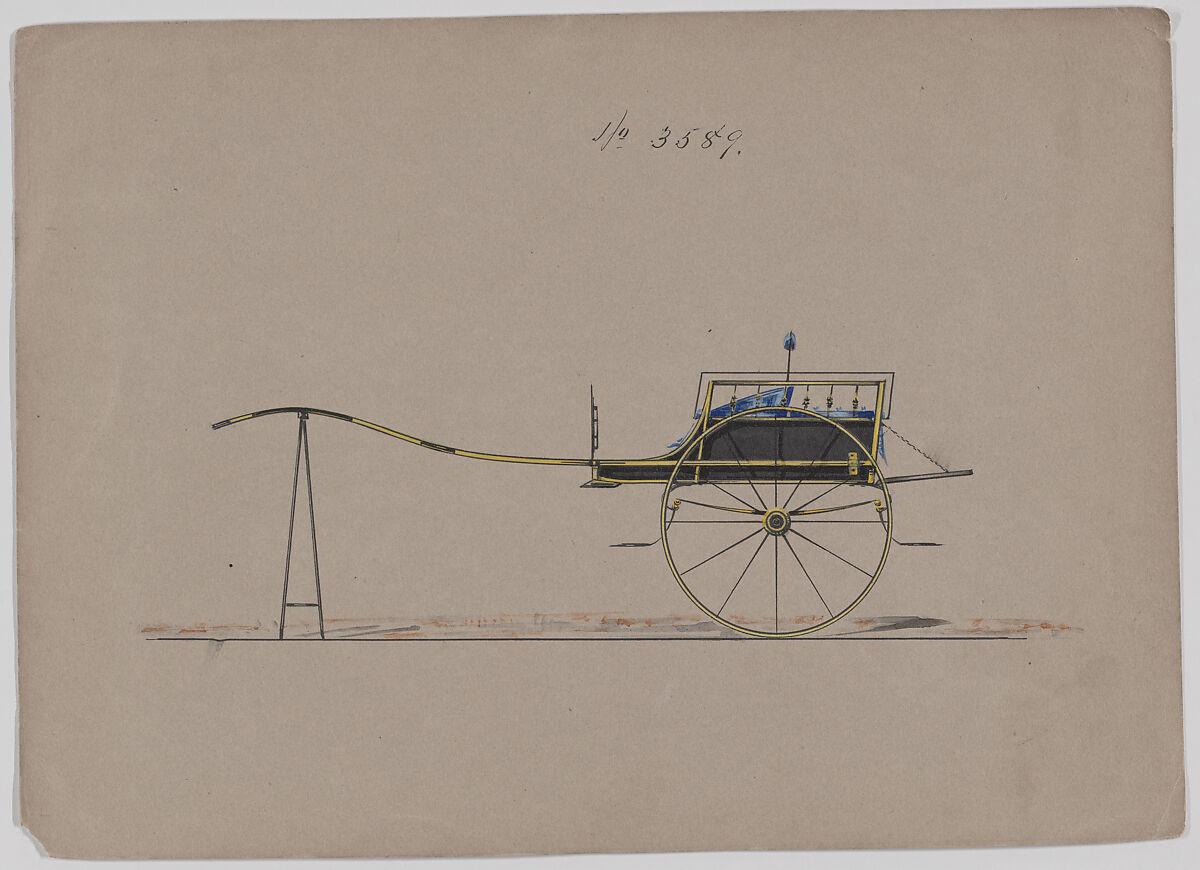 Cart #3589, Brewster &amp; Co. (American, New York), Pen and black ink, watercolor and gouache with gum arabic 