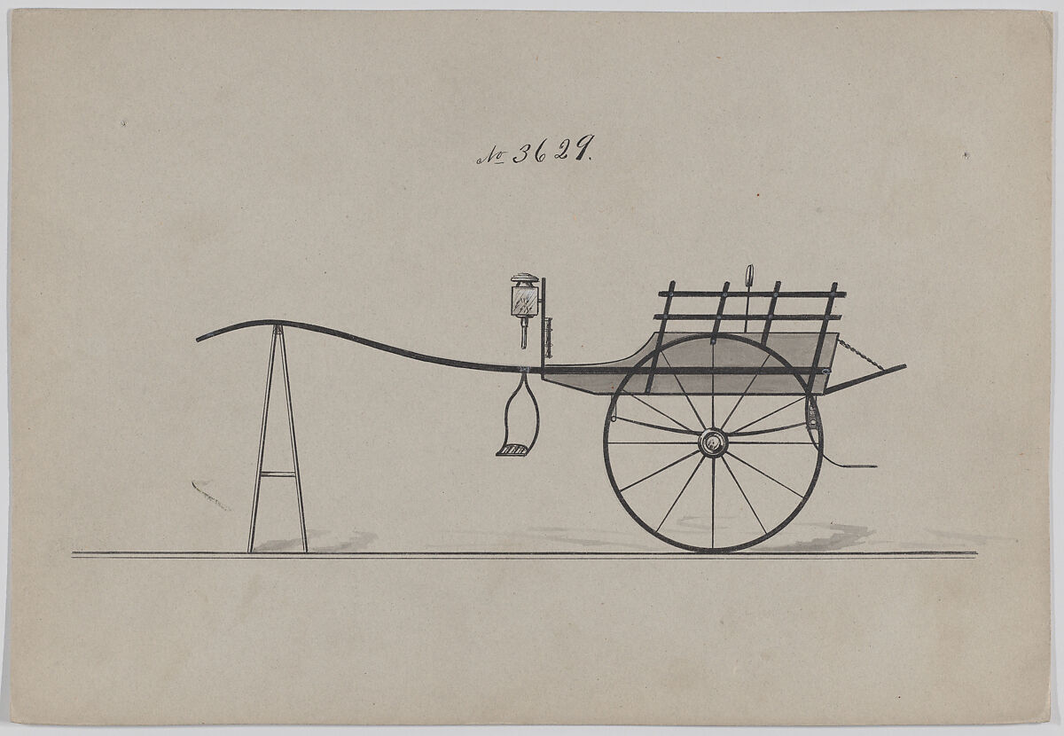 Village Cart #3629, Brewster &amp; Co. (American, New York), Pen and black ink 