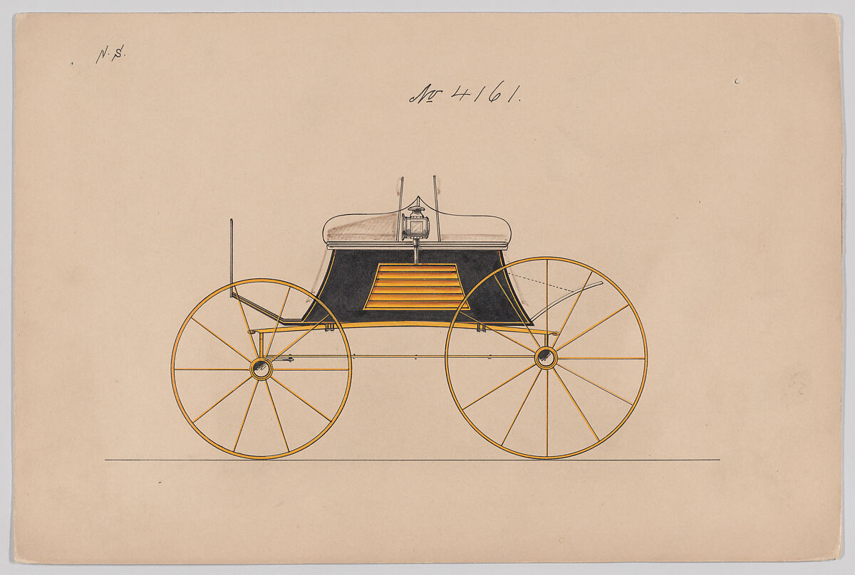 Side Bar Game Cart, #4161, Brewster &amp; Co. (American, New York), Pen and black ink, watercolor and gouache with gum arabic 