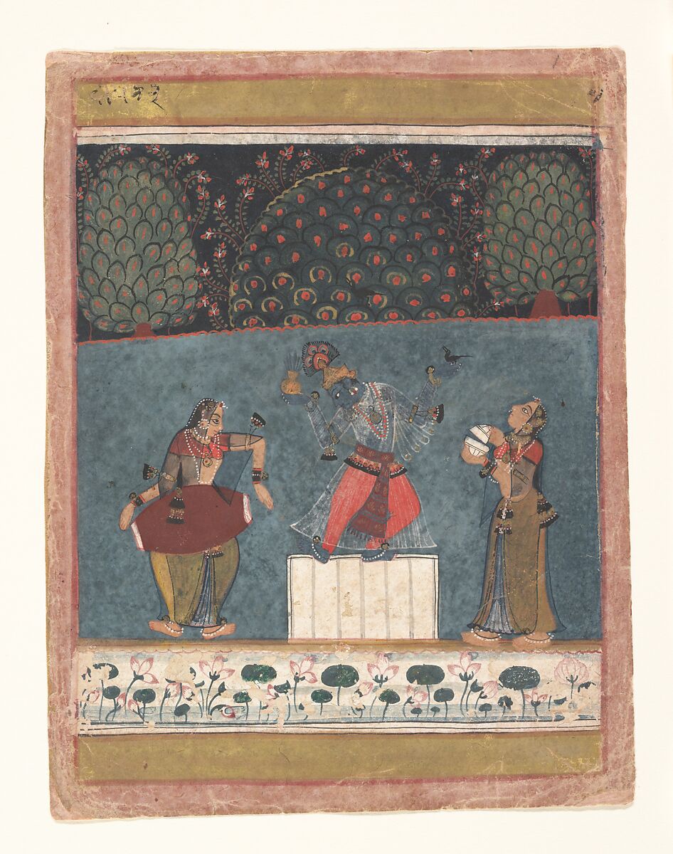 Vasant Ragini: Folio from a ragamala series (Garland of Musical Modes), Ink and opaque watercolor on paper, India (Madhya Pradesh, Malwa) 