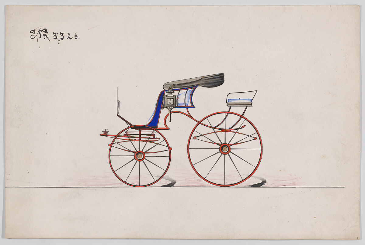 Spider  Phaeton #3326, Brewster &amp; Co. (American, New York), Pen and ink, watercolor and gouache with gum arabic 