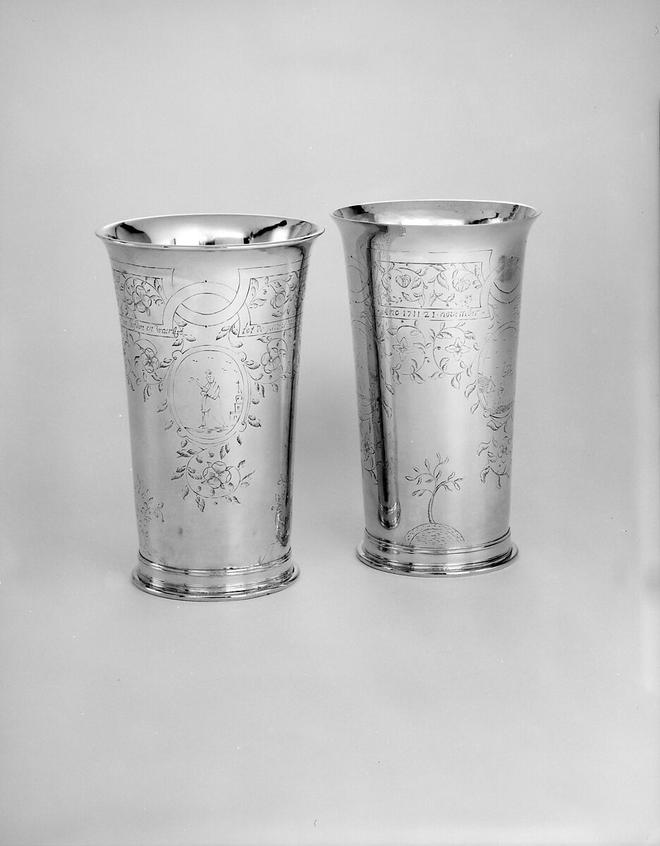 Beaker, Jurian Blanck Jr. (baptized 1645–ca. 1714/15), Silver, American