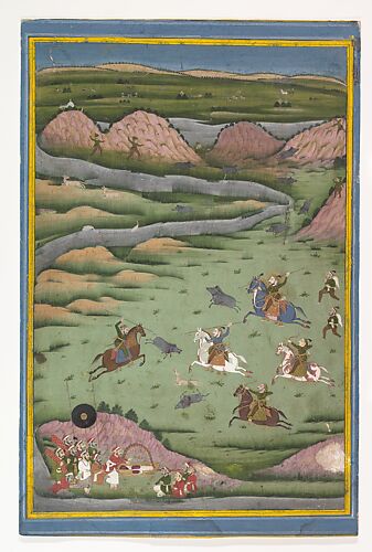 Maharana Amar Singh II or Sangram Singh Hunting Wild Boar