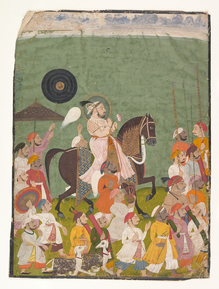 Maharana Jagat Singh II in Procession, Ink and opaque watercolor on paper, India (Rajasthan, Mewar) 