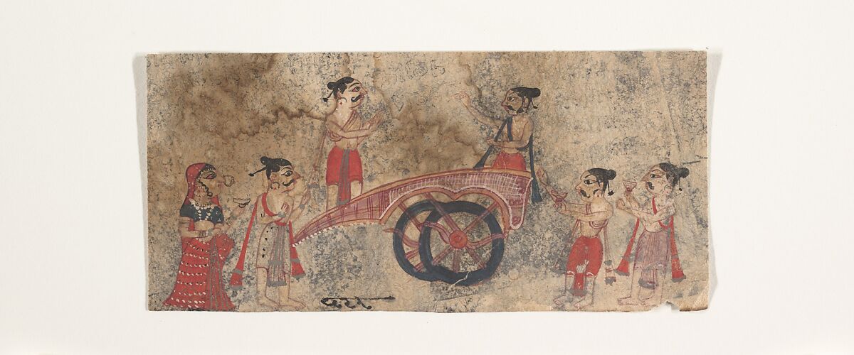 Disputations on a Chariot, Ink and opaque watercolor on paper, India 