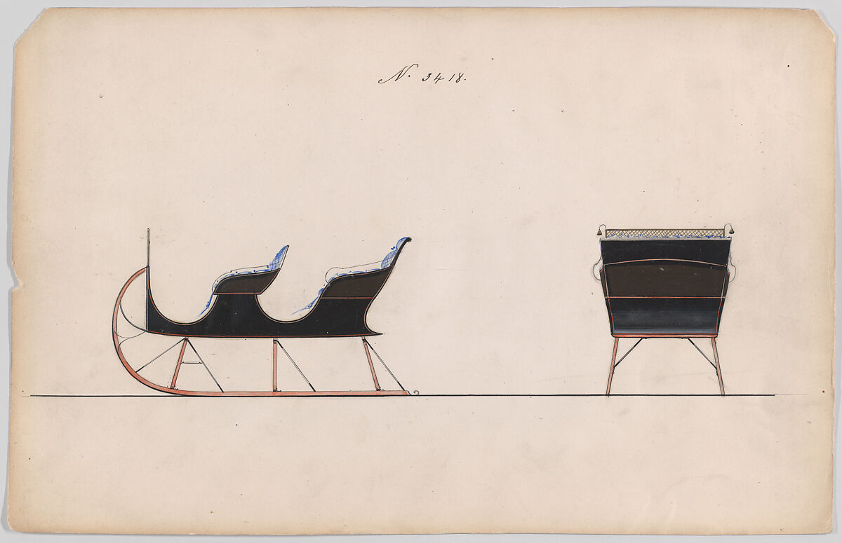 Brewster & Co. | Design for 4 Seat Sleigh, no. 3418 | The Metropolitan ...