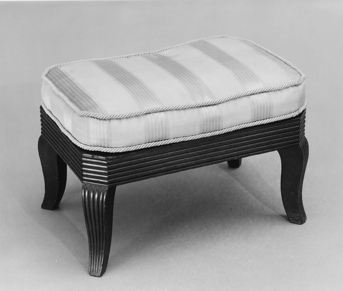 Footstool, Attributed to Duncan Phyfe (American (born Scotland), near Lock Fannich, Ross-Shire, Scotland 1768/1770–1854 New York), Mahogany, gilt brass, American