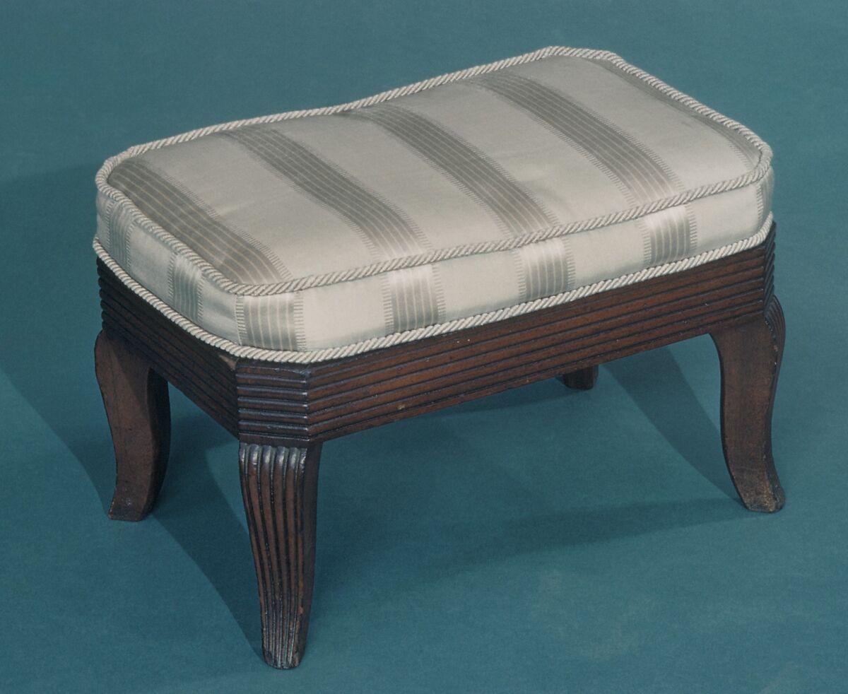 Footstool, Attributed to Duncan Phyfe (American (born Scotland), near Lock Fannich, Ross-Shire, Scotland 1768/1770–1854 New York), Mahogany, gilt brass, American