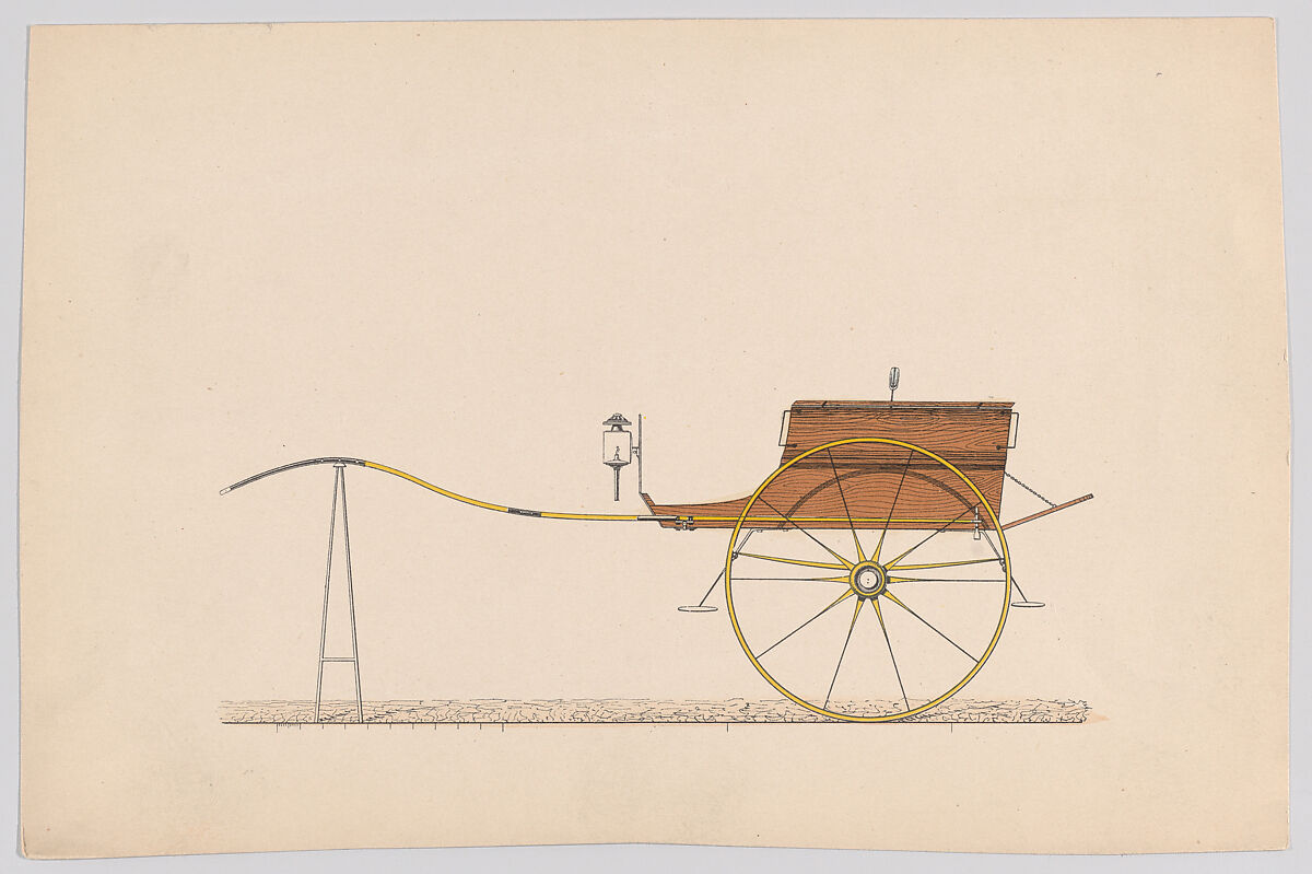 Design for Village Cart, Anonymous, French, 19th century, Hand colored lithograph with gum arabic 