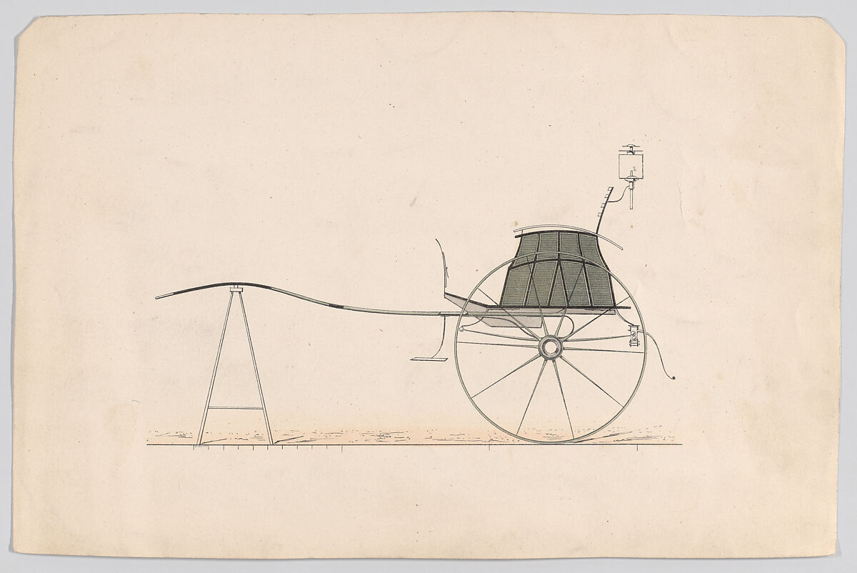 Design for Gig, Anonymous, French, 19th century, Lithograph with gum arabic 