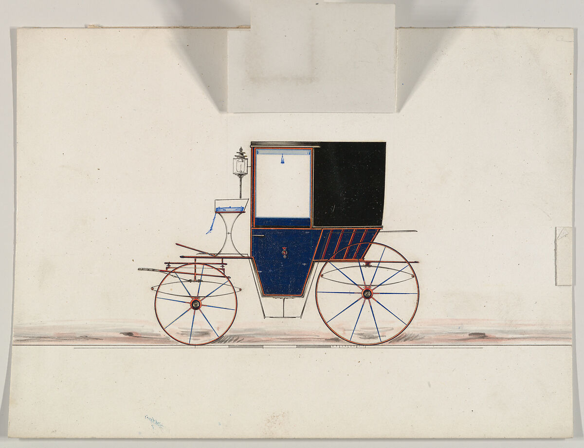 Coupe or Brett (unnumbered), Brewster &amp; Co. (American, New York), Pen and black ink, watercolor and gouache with gum arabic