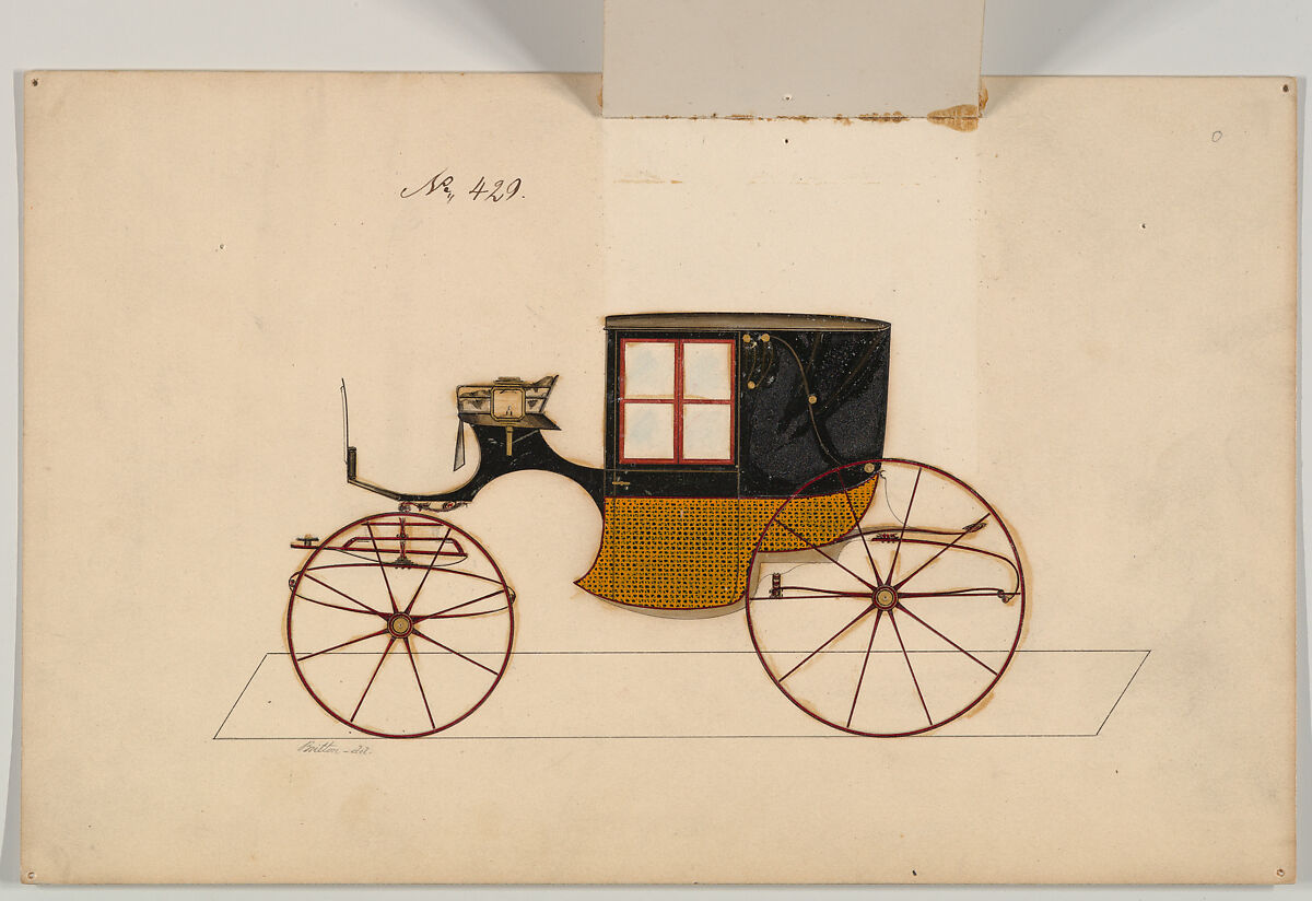 Landaulet #429, Brewster &amp; Co. (American, New York), Watercolor, gouache, ink, gum arabic, metallic ink
