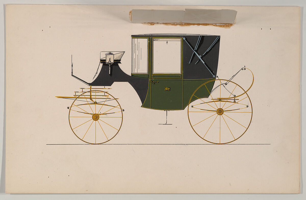 Landaulet #895, Brewster &amp; Co. (American, New York), Watercolor, gouache and Ink