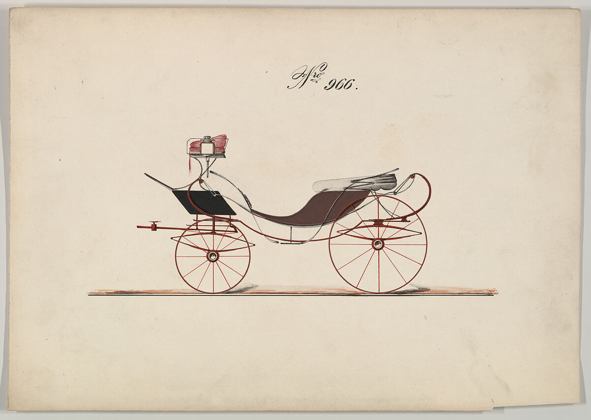 Eight Spring Victoria #966, Brewster &amp; Co. (American, New York), Pen and black ink, watercolor and gouache with gum arabic 