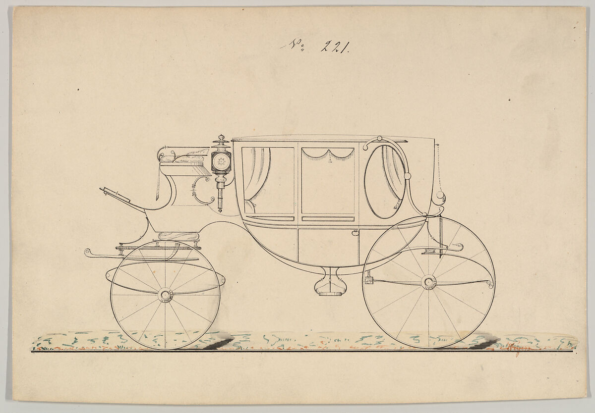 Coach #221, Brewster &amp; Co. (American, New York), Watercolor and ink 