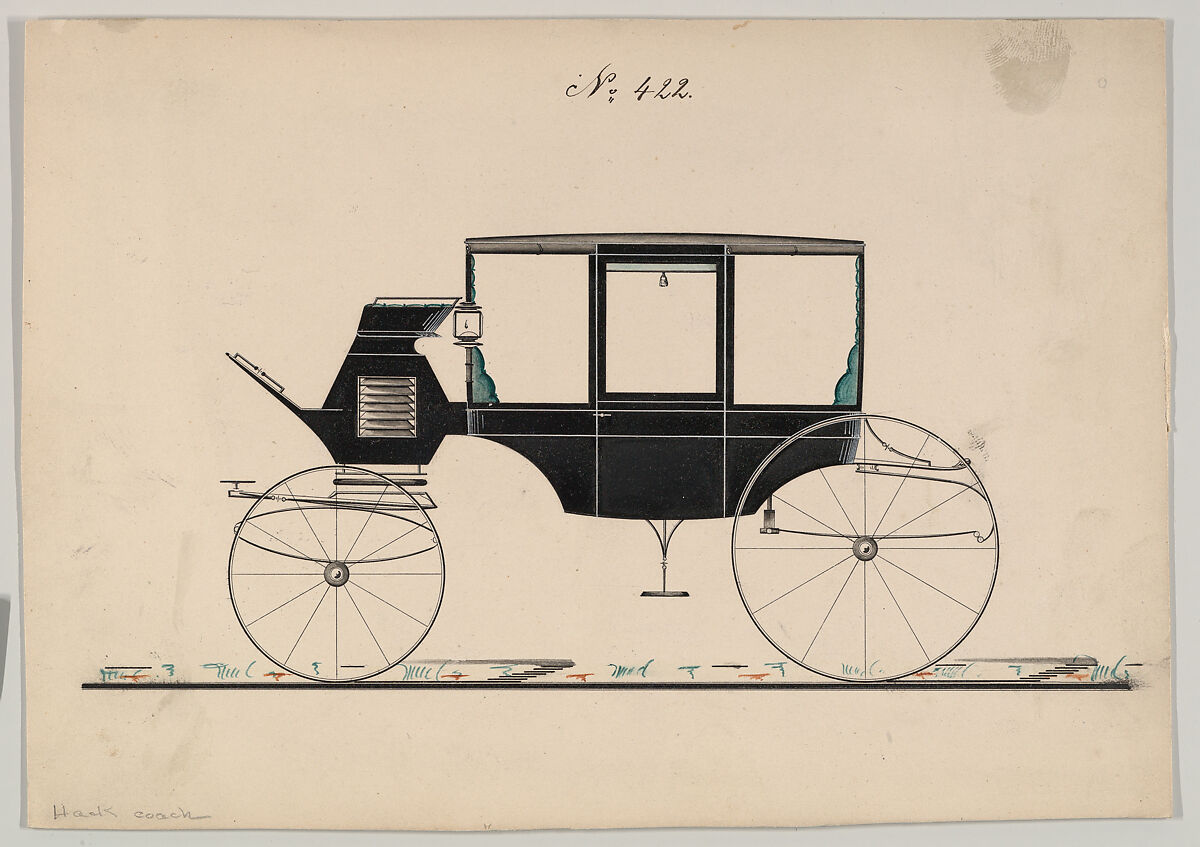 Hack Coach #422, Brewster &amp; Co. (American, New York), Watercolor and ink 