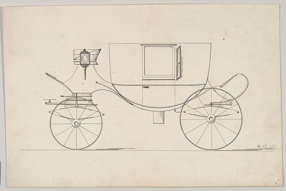 Coach (unnumbered), Brewster &amp; Co. (American, New York), Pen and black ink 