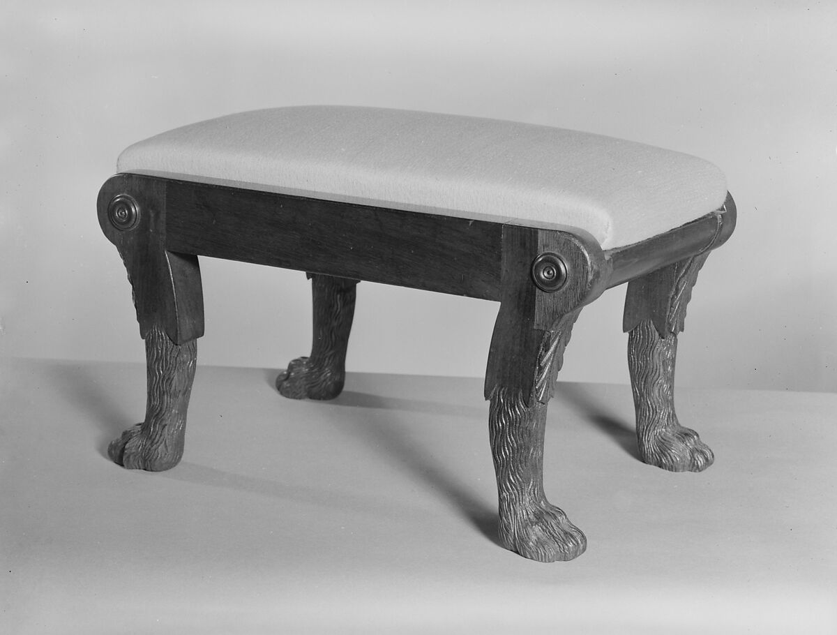 Footstool, Mahogany, tulip poplar, American 