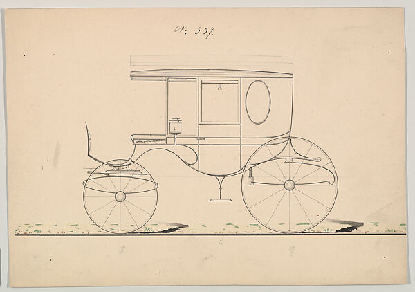 Design for Rockaway, no. 337, Brewster &amp; Co. (American, New York), Graphite, Pen and black ink 