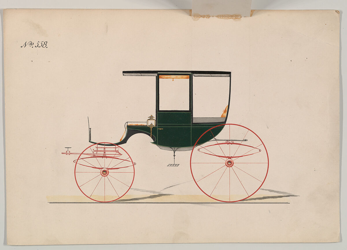 Rockaway #558, Brewster &amp; Co. (American, New York), Pen and black ink, watercolor and gouache with gum arabic and metallic ink