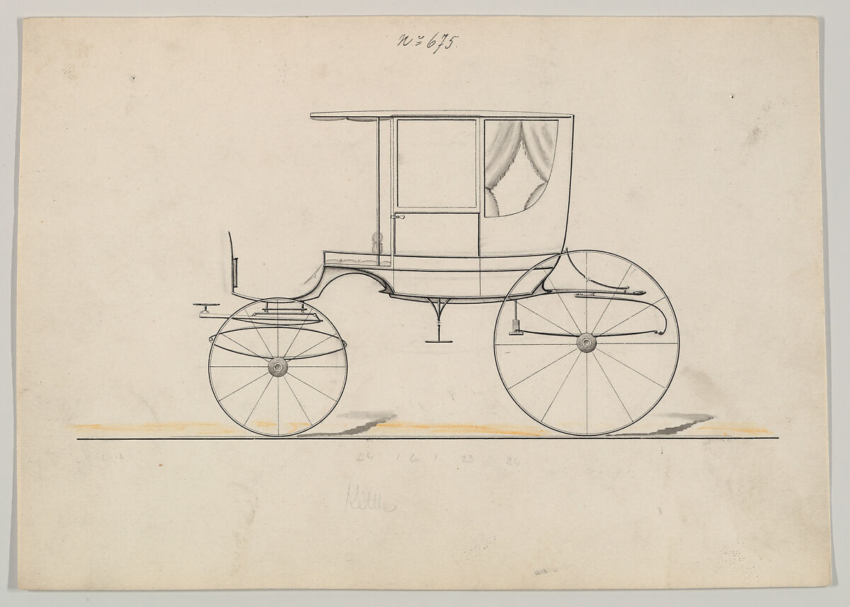 Design for Rockaway, no. 675, Brewster &amp; Co. (American, New York), Pen and black ink 