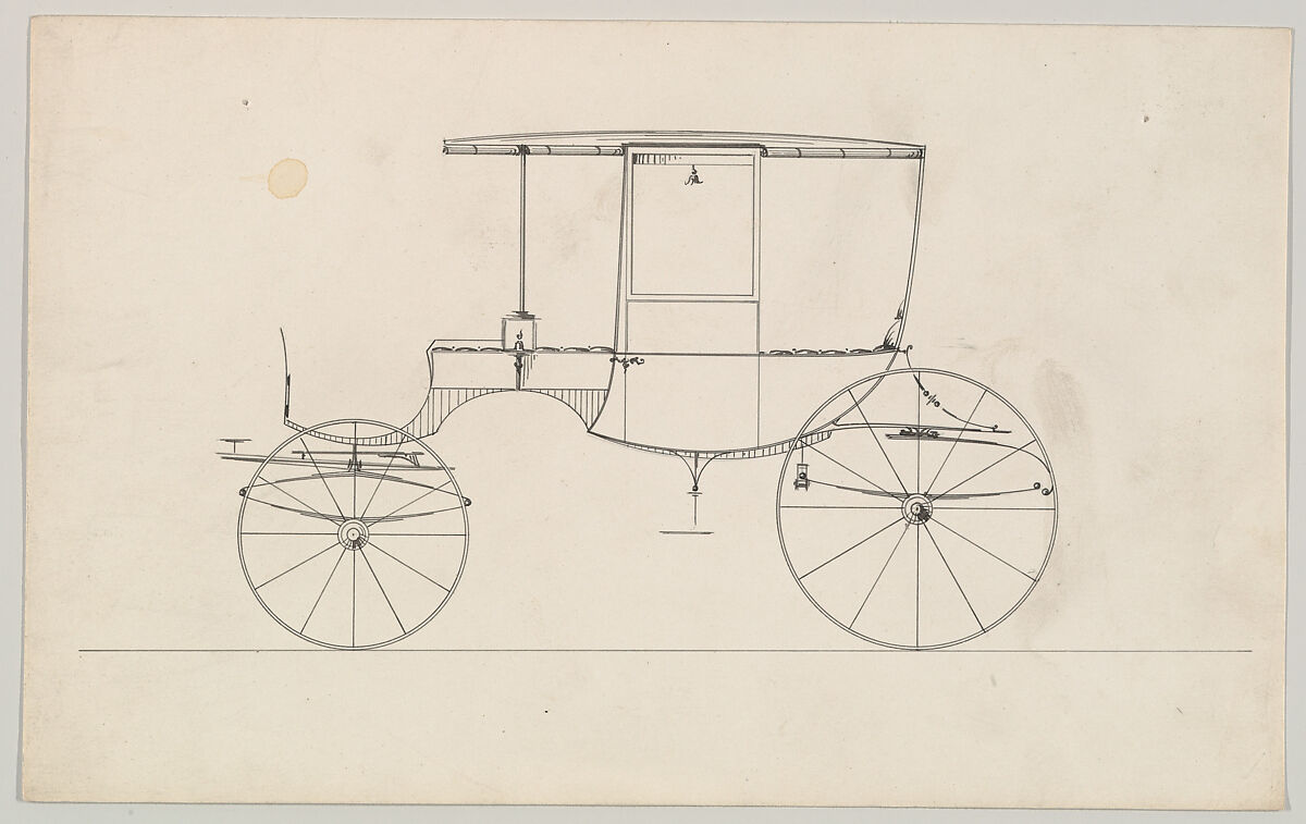 Design for Rockaway (unnumbered), Brewster &amp; Co. (American, New York), Watercolor and ink 