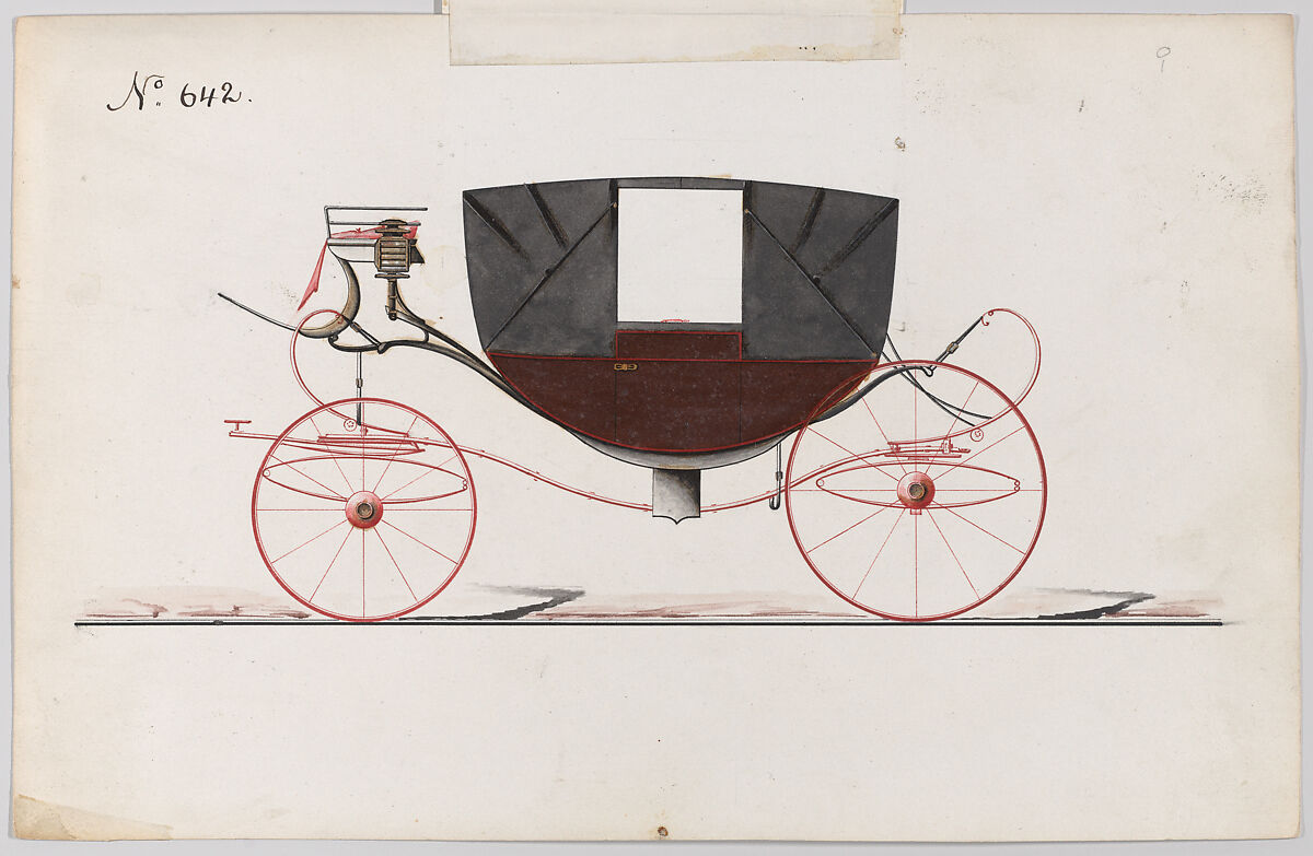 Landau #642, Brewster &amp; Co. (American, New York), Pen and black ink, watercolor and gouache with gum arabic