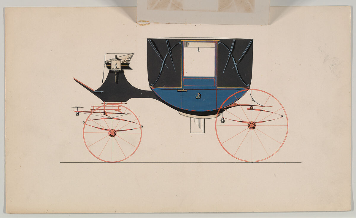 Landau #888, Brewster &amp; Co. (American, New York), Pen and black ink, watercolor and gouache with gum arabic and metallic ink