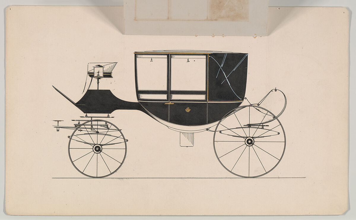 Landau #889, Brewster &amp; Co. (American, New York), Pen and black ink, watercolor and gouache