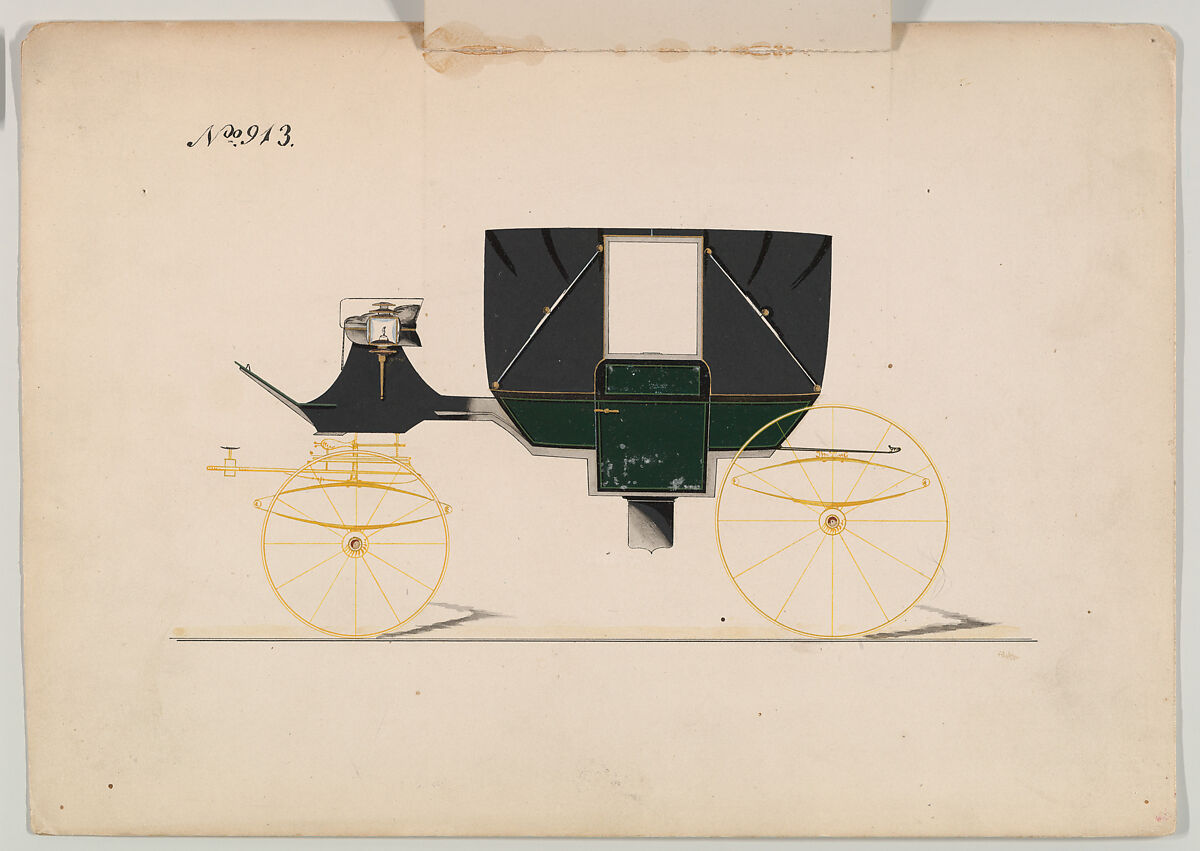 Landau #913, Brewster &amp; Co. (American, New York), Pen and black ink, watercolor and gouache with gum arabic
