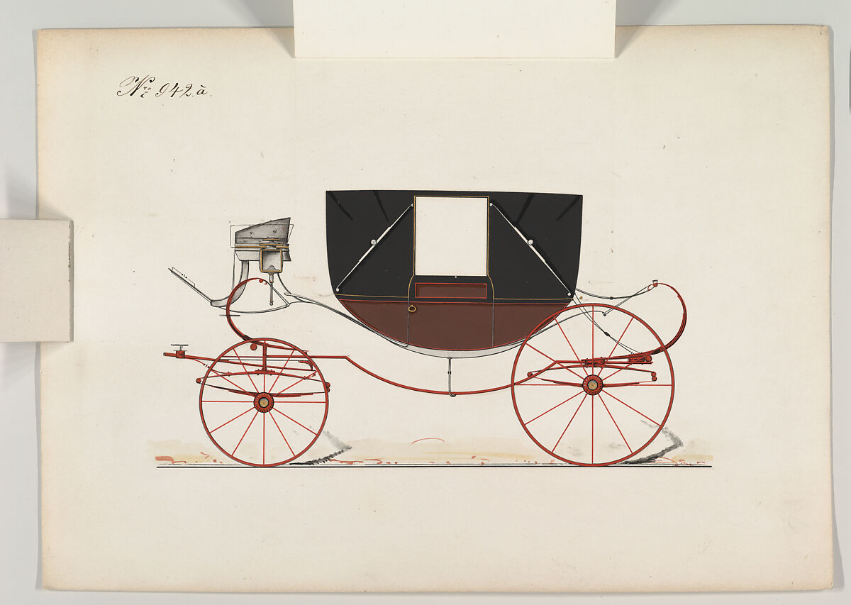 Landau #942a, Brewster &amp; Co. (American, New York), Pen and black ink, watercolor and gouache with gum arabic and metallic ink