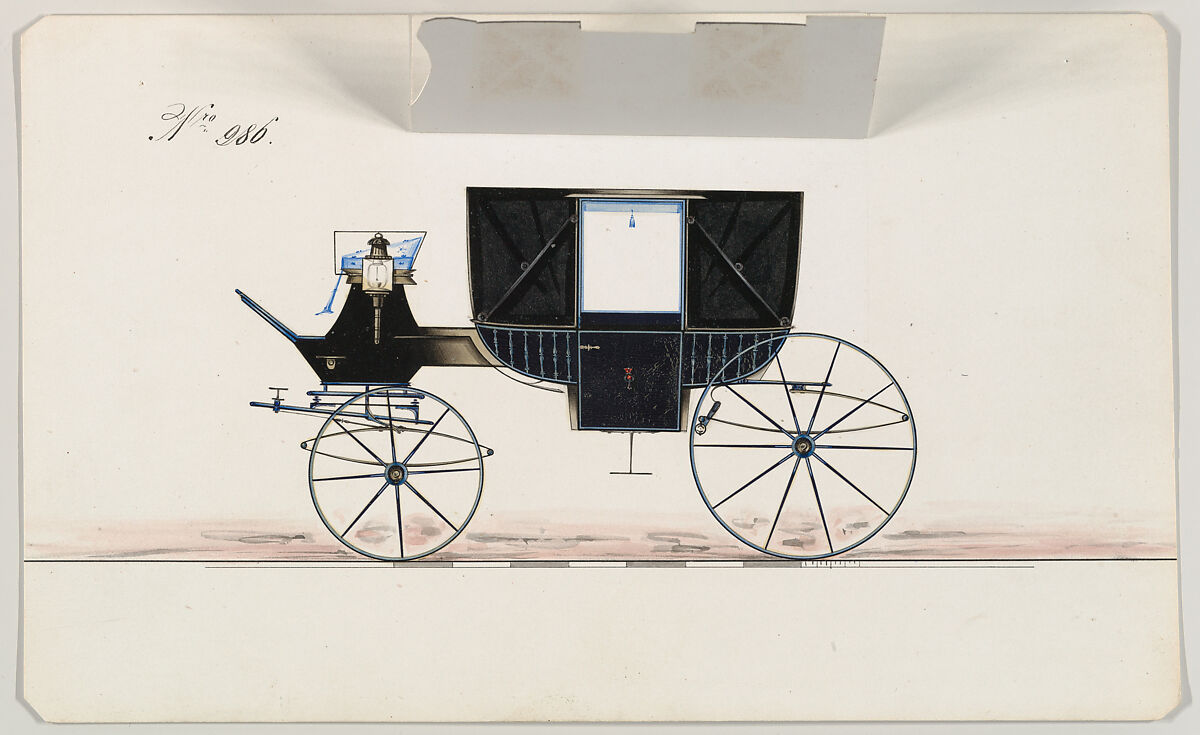 Landau #986, Brewster &amp; Co. (American, New York), Pen and black ink, watercolor and gouache with gum arabic