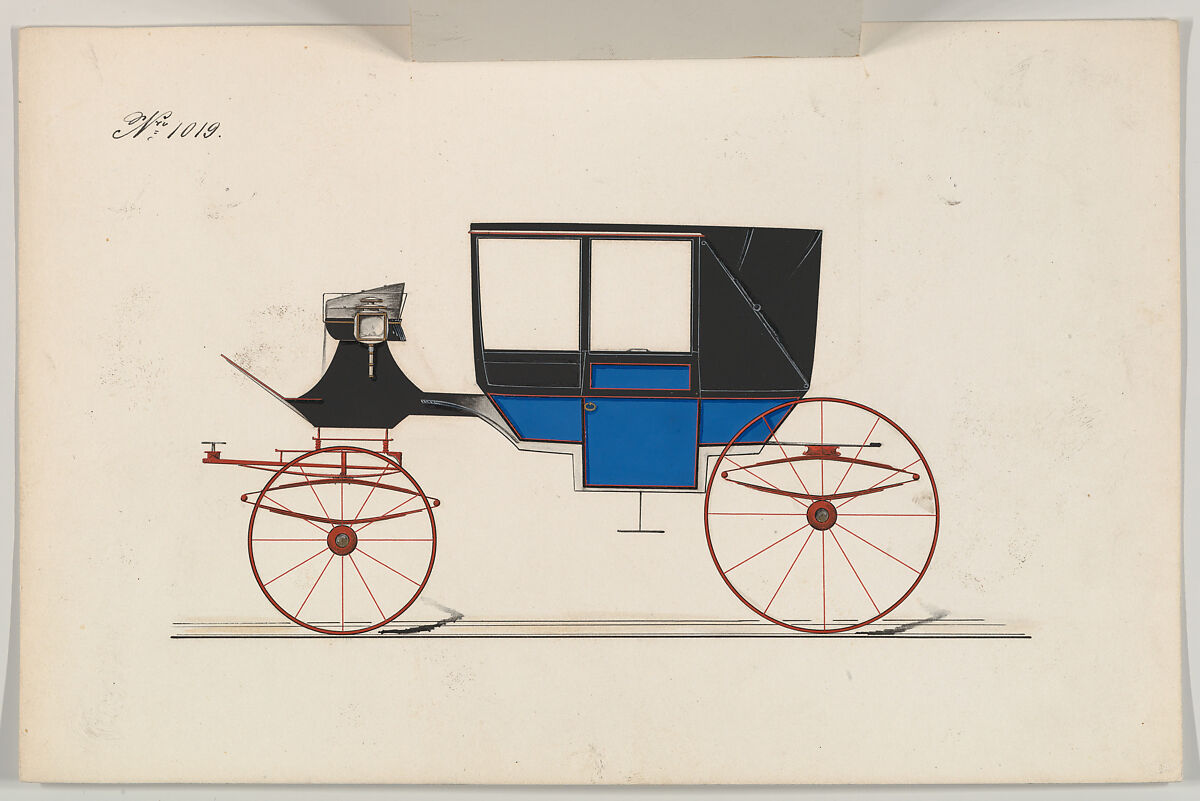Landau #1019, Brewster &amp; Co. (American, New York), Pen and black ink, watercolor and gouache with gum arabic and metallic ink