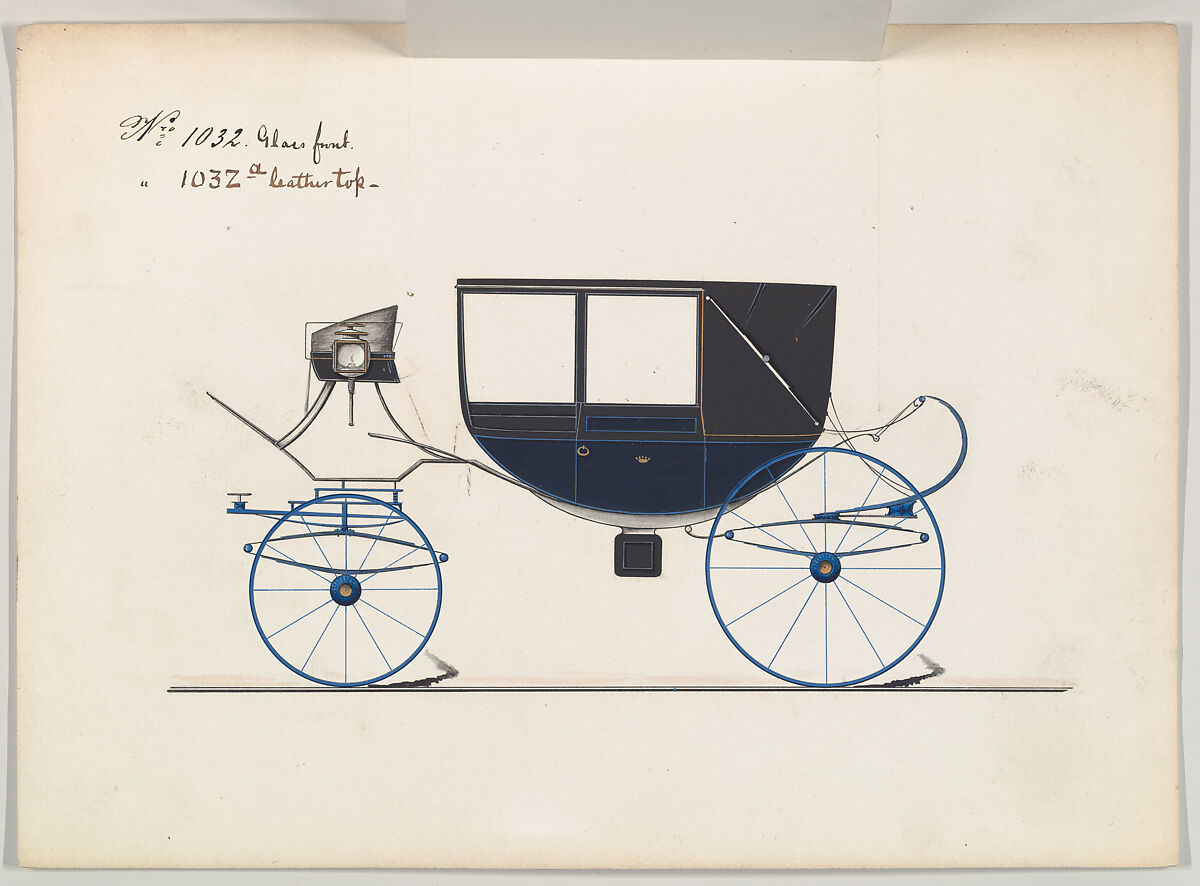 Landau #1032, Brewster &amp; Co. (American, New York), Pen and black ink, watercolor and gouache with gum arabic
