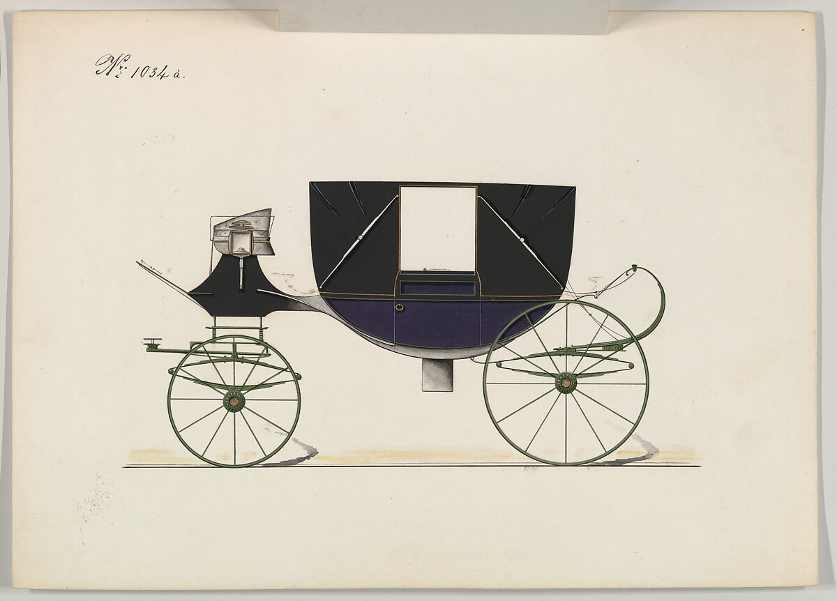 Landau #1034a, Brewster &amp; Co. (American, New York), Pen and black ink, watercolor and gouache with gum arabic and metallic ink
