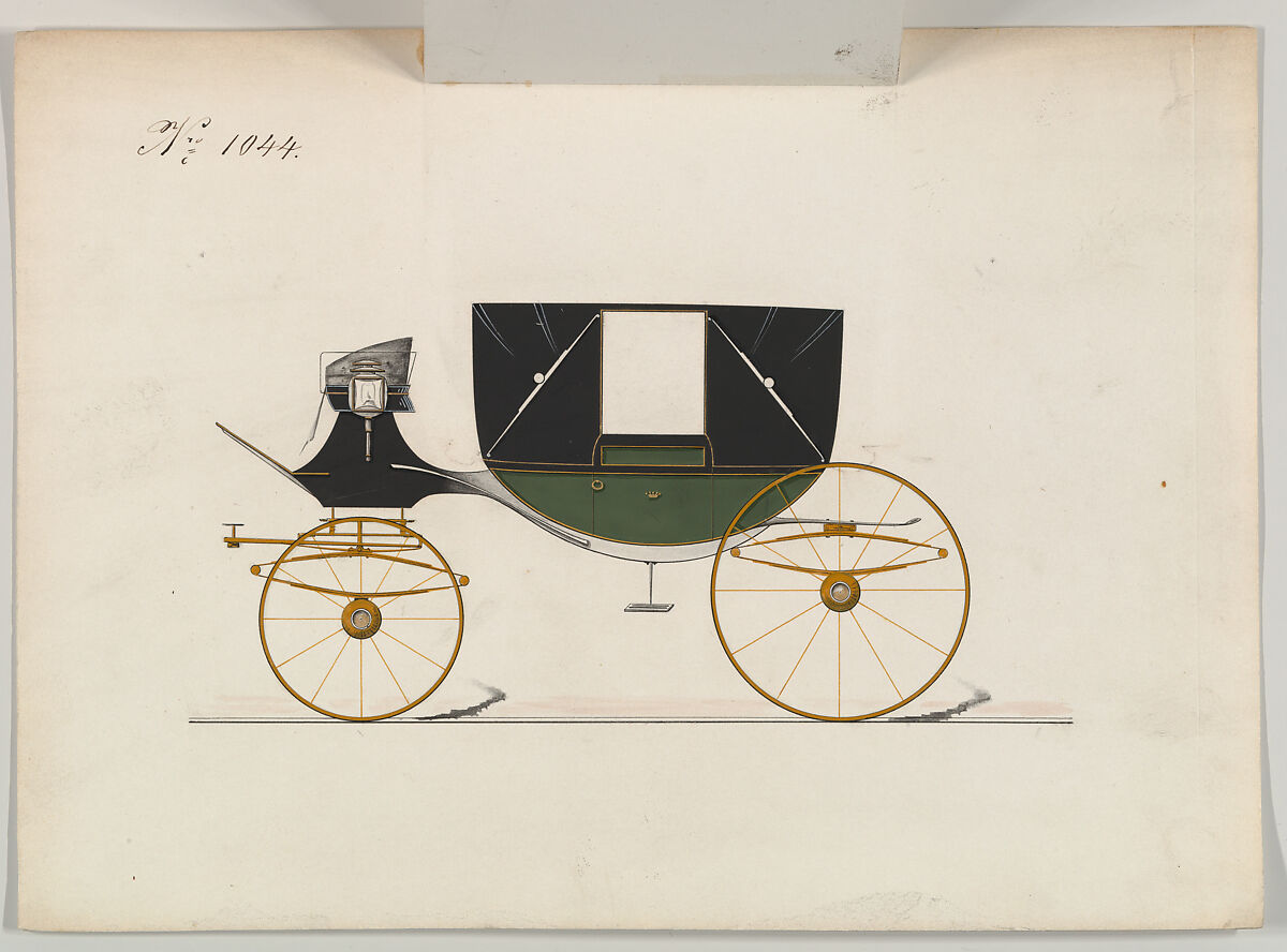 Landau #1044, Brewster &amp; Co. (American, New York), Pen and black ink, watercolor and gouache with gum arabic and metallic ink