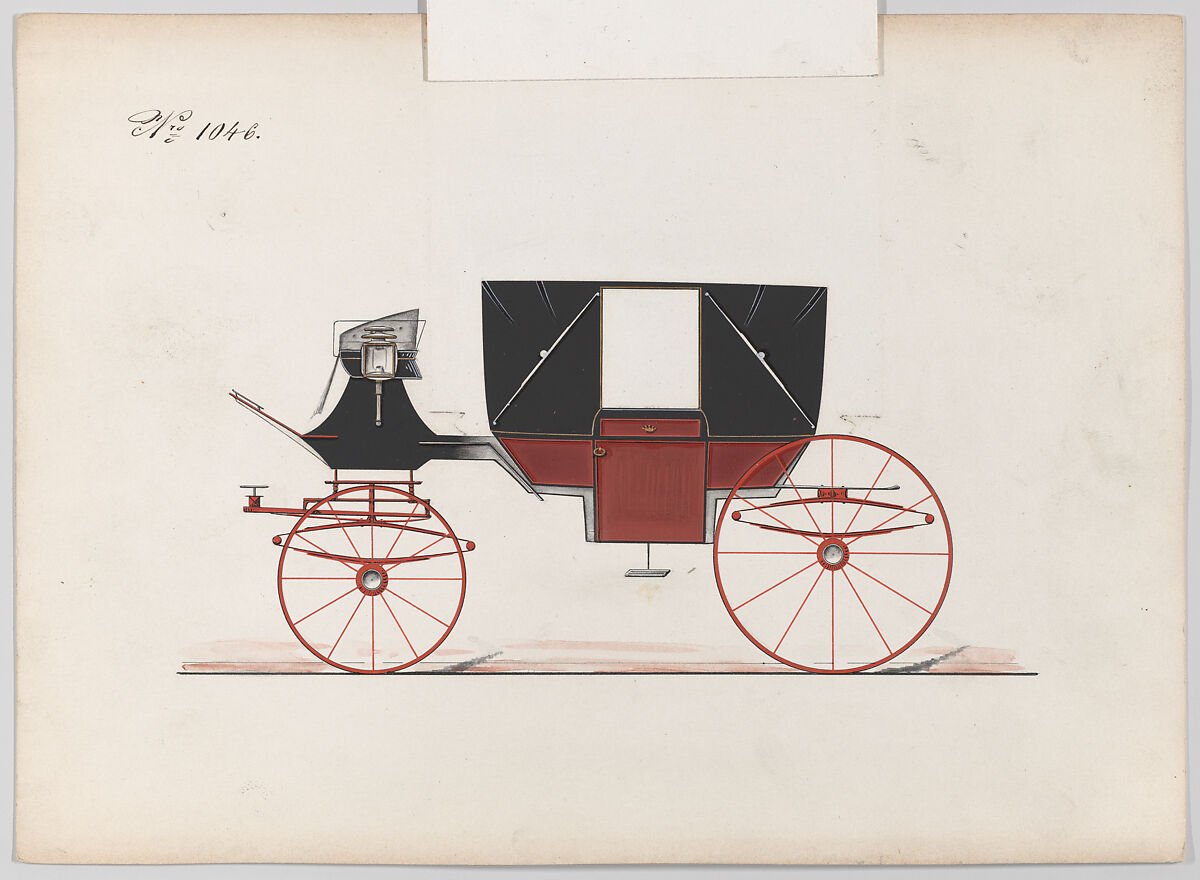 Landau #1046, Brewster &amp; Co. (American, New York), Pen and black  ink, watercolor and gouache with gum arabic