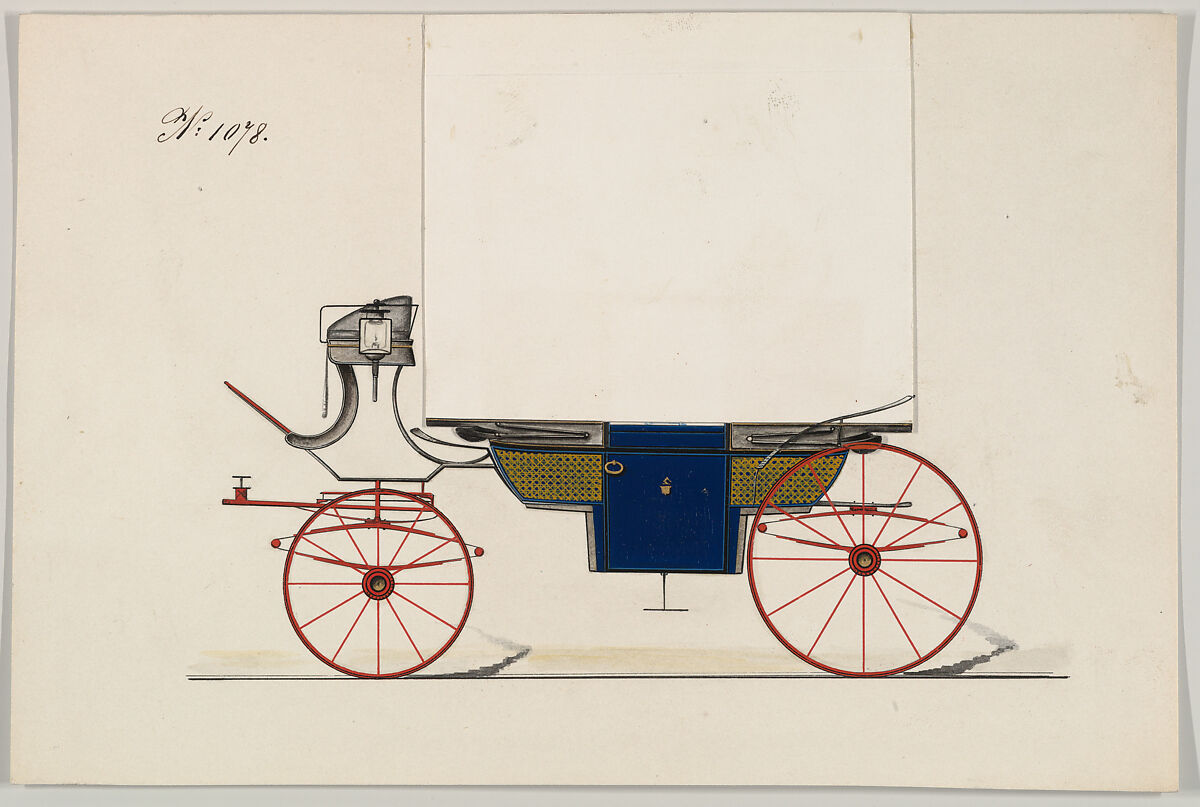 Landau #1078, Brewster &amp; Co. (American, New York), Pen and black ink, watercolor and gouache with gum arabic and metallic ink 