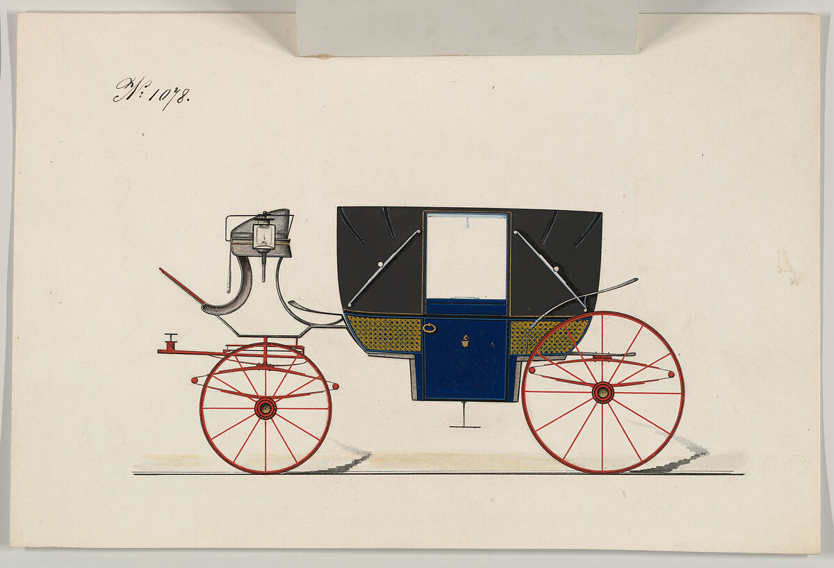 Landau #1078, Brewster &amp; Co. (American, New York), Pen and black ink, watercolor and gouache with gum arabic and metallic ink